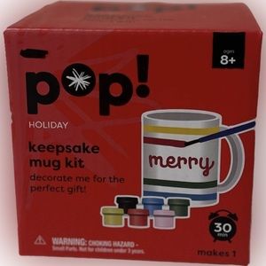 🍄 NEW Mug Kit Holiday Keepsake Porcelain Paint Brush Art Craft Cup Handmade Gift